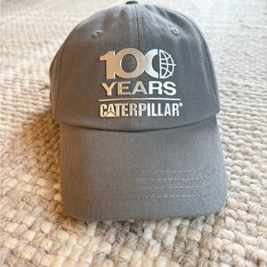 Caterpillar 100 Year Anniversary Hat • Light Grey • Silver Accents • NEW